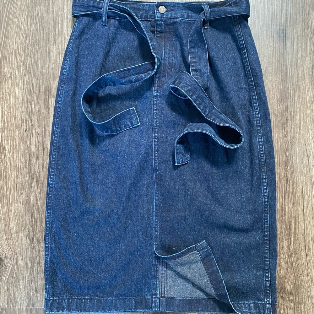 J CREW Jean Midi Skirt, Paper Bag Belt size 30